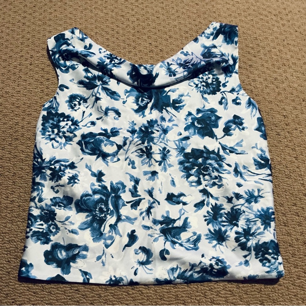 Abercrombie Blue Floral Tank Top